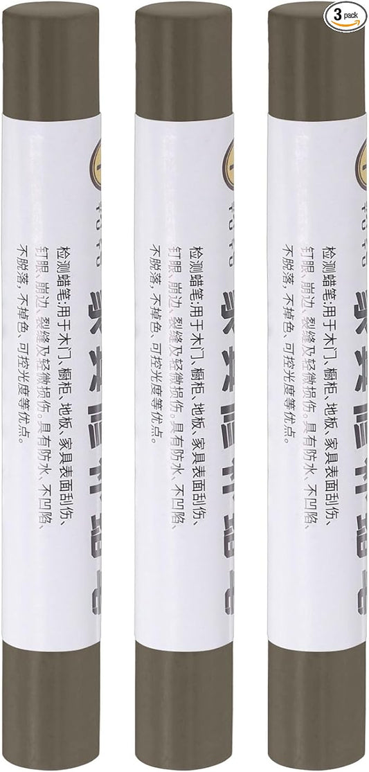 uxcell Furniture Repair Crayons, 3Pcs - Wood Wax Filler Stick, Furniture Markers Touch Up - for Scratches Holes Tables Desks Wooden Floors Cover Ups, Castor Wood Brown