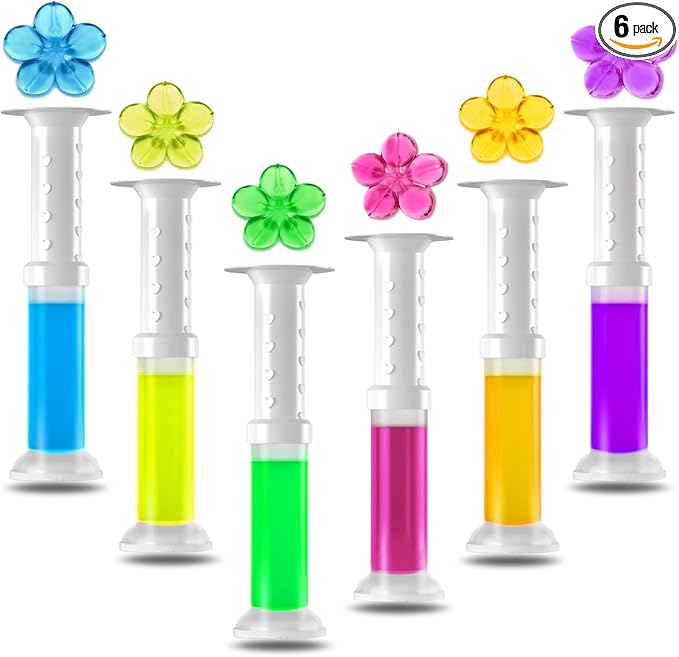 Toilet Bowl Cleaner Gel Stamps, 6 Scents with Flower Design, 78 Uses, Ocean Lavender Jasmine Lemon Osmanthus Mixed Fragrances (6)
