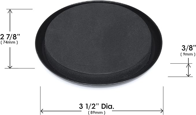 GorillaSliders 3-1/2 Inch Round Furniture Sliders for Carpet & Rugs (8 Pack) Premium Reusable Furniture Movers, Protects Carpeting & Makes Moving Heavy Furniture Easy, Black, CB131