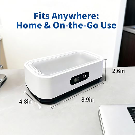 Ultrasonic Jewelry Cleaner, 49KHz Enhanced Ultrasonic Cleaneing Machine with 5 Modes Digital Timer for Eyeglasses, Jewelry, Watch Straps and Dentures, 304 Stainless Steel Water Tank