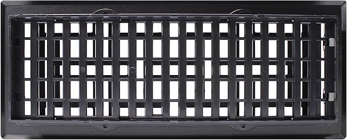 Decor Grates AJH412-BLK Oriental Floor Register, 4x12 Inches, Textured Black