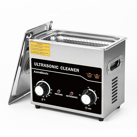 Commercial Ultrasound Cleaning Machine with Knob, 3L Professional Ultrasonic Cleaner, 40kHz with Heater and Timer for Tools, Jewelry, Watches, Glasses, Dentures, and Small Metal Parts