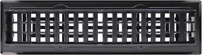 Decor Grates AJH212-BLK Oriental Floor Register, 2x12 Inches, Textured Black