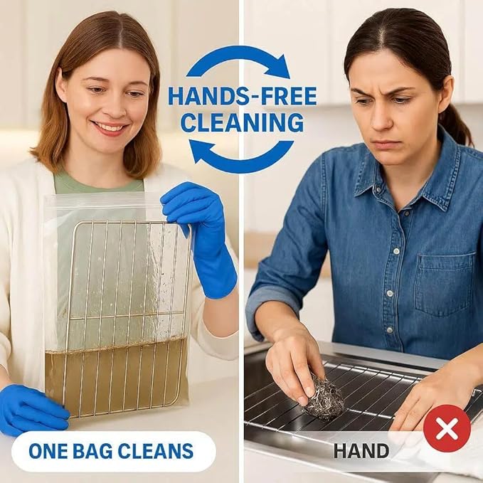 2026 Oven Rack Cleaning Bags, No Scrub Oven Rack Cleaner Bags, Reusable And Leak-Proof, Environmental Friendly, Suitable For Cleaning Of Various Sizes (4, 15.7 * 23.7IN +19.6 * 27.5IN)