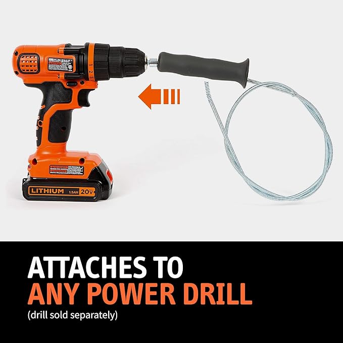 DSSNK070 Revolutionary Tub and Sink Snake Auger Clog Remover for Bathroom Drains, 42 Inch, Stainless