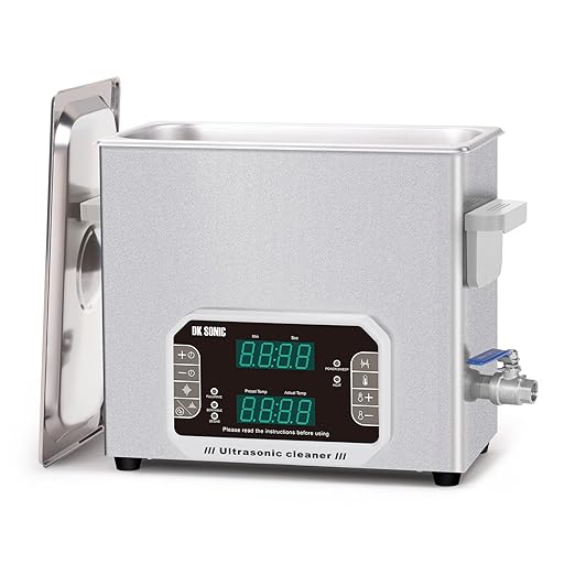 DK SONIC Professional Ultrasonic Cleaner 6L, 180W Heavy-Duty Sonic Cleaner with Timer,Heater&Touch Control, Multi-Application for Motorcycle Engines, Carburetors, Chains (Include Basket)