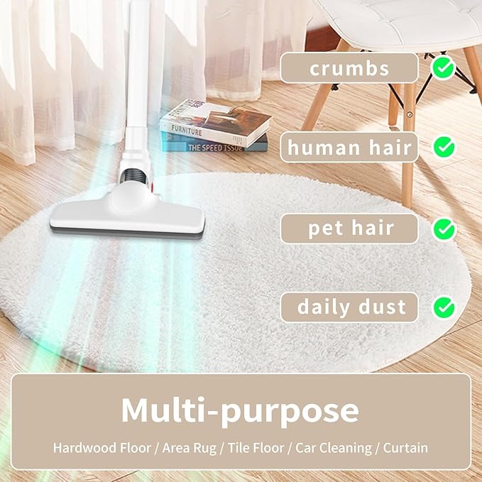 Cordless Vacuum Cleaner, Handheld Stick Small Lightweight Vacuum for Home Pet Hair Hardwood Floor Cat Litter Area Rug Cleaning