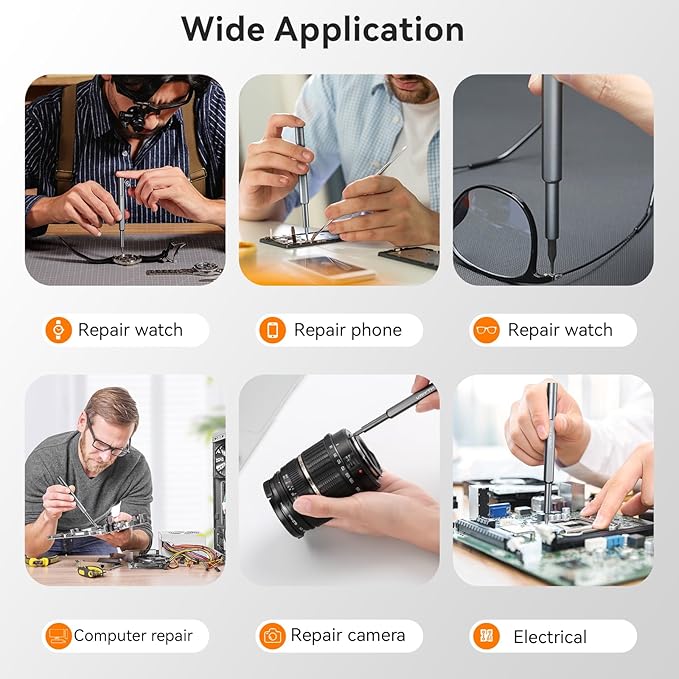 46 in 1 Small Precision Screwdriver Set, Magnetic Electronics Repair Tool Kit with Pop-Up Case, S2 Steel Bits, Mini Torx Star Screwdriver for Computer, Laptop, iPhone, Watch, Glasses, Switch