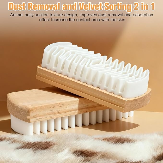 2PCS Suede Brush and Eraser Set,Professional Suede Shoe Cleaner for Shoes,Boots,Bag&Jackets,Wooden Handle Suede Cleaning Kit with Soft Brush&Stain Eraser for Nubuck,Leather&Furniture