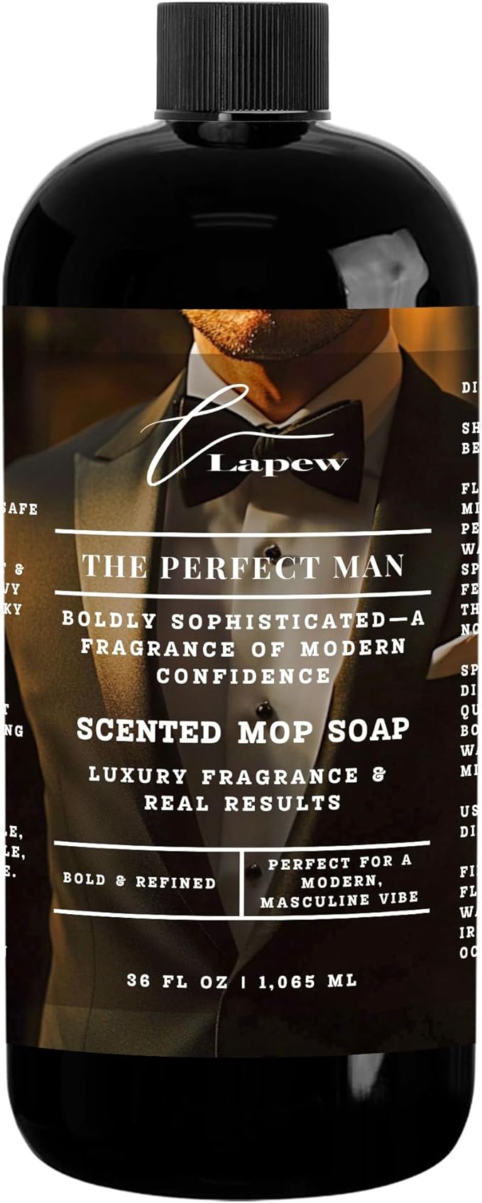 Luxury Floor Cleaner, Scented Mop Soap Concentrate | Hard Floor Cleaner for Tile, Vinyl, Laminate, LVP & Sealed Hardwood | Low-Foam, Streak-Free | 36 oz | The Perfect Man