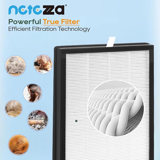 K2 Replacement Filter Compatible with Lunino K2 Air Purifier, 4 Pack Premium Double-sided Filters & 4 Pack Washable and Reusable Carbon Pre-filters