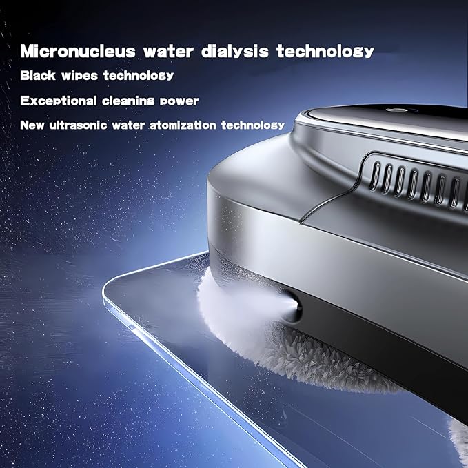 Window Cleaning Robot X11 Pro with Dual-Spray System 70ml Water Tank 3000Pa Strong Suction Auto Edge Detection 2 Cleaning Modes Remote Control for Frameless & Framed Glass