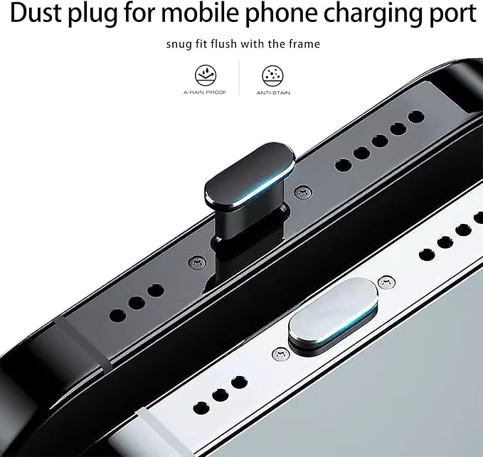 Mobile Phone Speaker Metal Dust Mesh, Charging Port dust Plug, Cleaning Brush Cleaning Tool Set for iPhone16 15 Series (USB C-Silver)