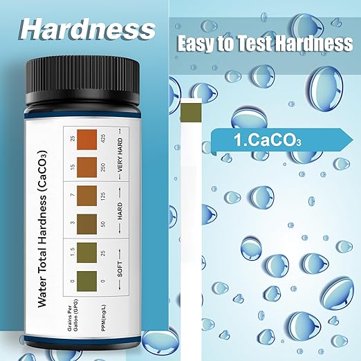 Water Hardness Test Kit-150 Strips Water Quality Testing for Drinking/Well Water, Softener,Hard, Dishwasher,Pool,Spa, 0-425 ppm
