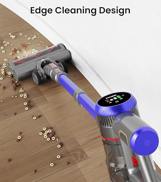 Cordless Vacuum Cleaner, 550W 45kPa 65Mins Vacuum Cleaners for Home with LED Display, Self-Standing Stick Vacuum with Anti-Tangle Brush, Rechargeable Vacuum Cordless for Pet Hair/Carpet/Floor