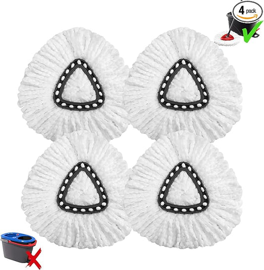 4 Pack Mop Heads Replacements, EasyWring Mop Head Refills for Ocedar Mop Systems, Microfiber Swivel Mop Replace Heads, Deep Cleaning Machine Washable and Easy to Replace