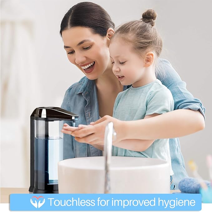 Secura 17 oz Automatic Liquid Soap Dispenser, Touchless Battery Operated Hand Soap Dispenser with Adjustable Soap Dispensing Volume Control Dial, Personal Care Dispenser (Dark Gunmetal)