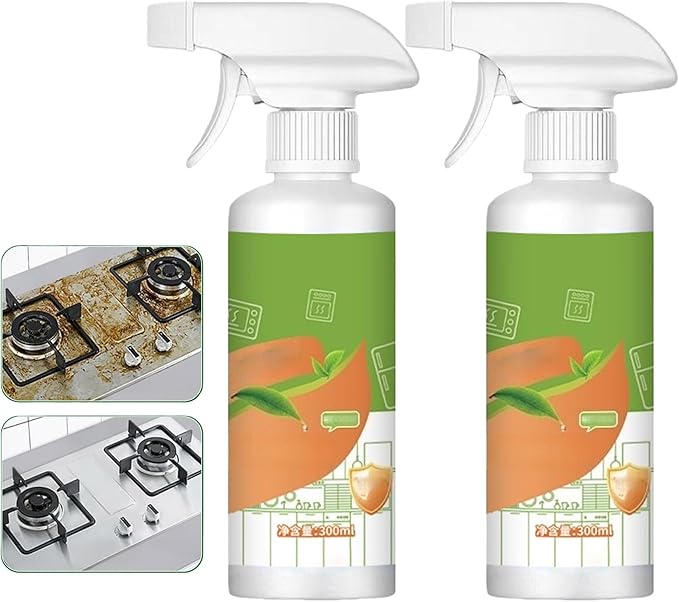 Multi-Purpose Cleaner, Natural Enzyme Formula to Household Appliances, Kitchen Appliance Cleaner, Easy Cleaning Household Items, for Hold, Oven, Stove, Range Hood (2pcs)