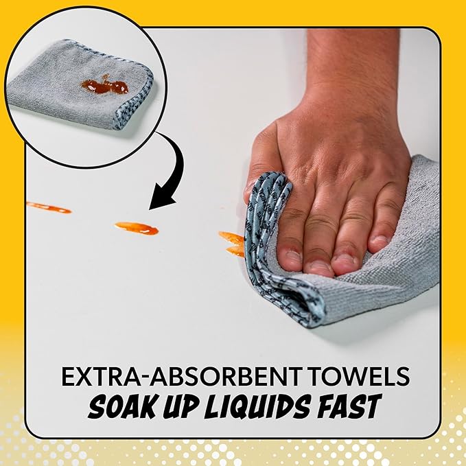 Chemical Guys Microfiber Towels for Cars Microfiber Cleaning Cloth Gray Drying Towels Car Detailing for Wash Interior and Glass, 14 x 12 Inch - 9 Pack