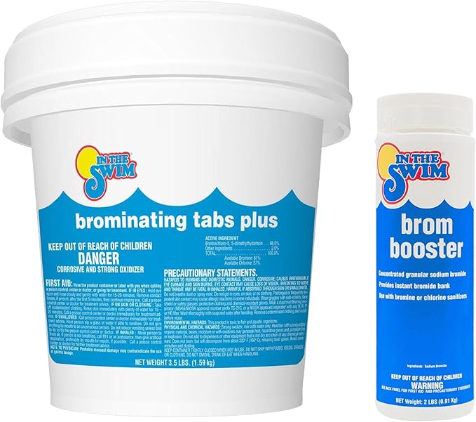 In The Swim Bromine Plus Tablets and Bromine Booster Bundle: 3.5 Pound Bucket of 1-inch Bromine Tablets and 2 Pound Brom Booster for Spas & Hot Tubs