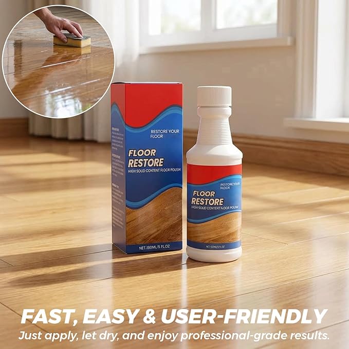 Floor Rescue Cleaner, Floor Repair Polishing Agent for Wood Laminate Tile, Self-Leveling Nano-Fill Refinisher for High-Traffic Areas, No Sanding 5.1 fl oz (150 mL) (5-Pack)