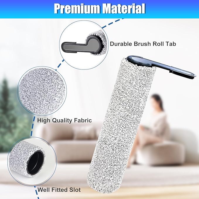 Floor ONE Stretch S6 Roller Brush and Filters for Tineco Floor ONE Stretch S6/Swtich S6/S7 Stretch/S9 Artist/i5 Stretch /i6 Stretch Wet Dry Cordless Cleaners-6Pack