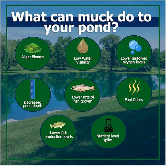 Muck Remover Pellets 10 lb Pond Tablets Treats 2.5 Acres - Pond Sludge Remover, Lake Muck Removal