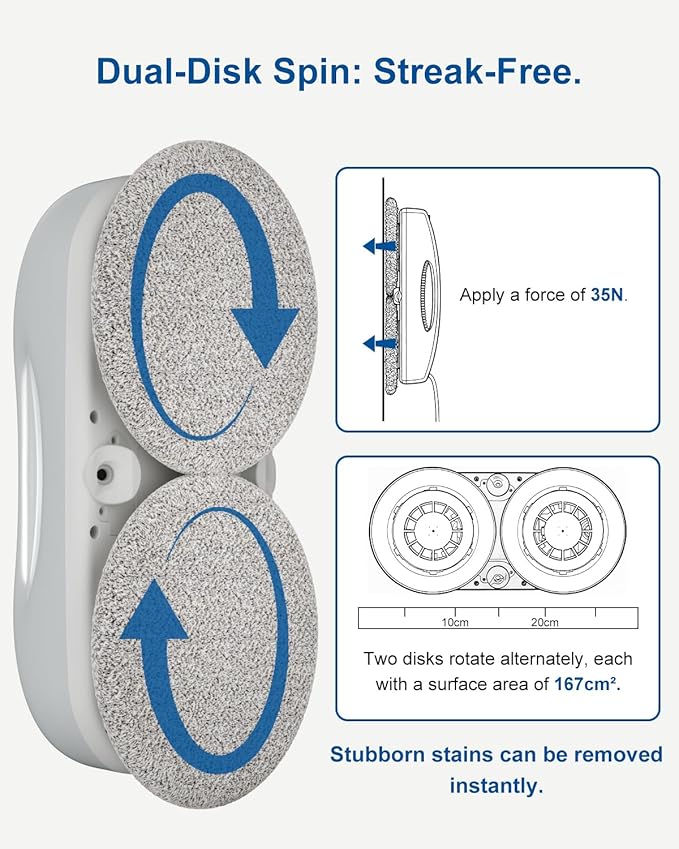 S9PRO Window Cleaning Robot,Window Cleaner Robot with Portable Station Suitable for Stubborn Stains Intelligent Path Planning Automatic Dual Water Spray Edge Detection