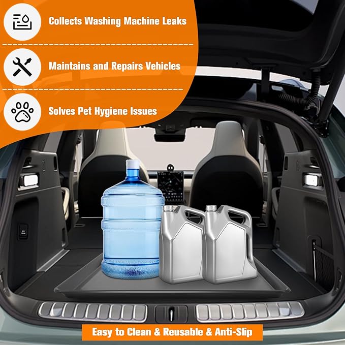 Large Drip Tray 22" x 21" (4 Pack), Heavy Duty Plastic Drip Pan for Mini Fridge, Portable AC, Washer & Dishwasher, Under Appliance Leak Pan, Oil Drip Pan For Under Car, Oil Drain Pan for Oil Change