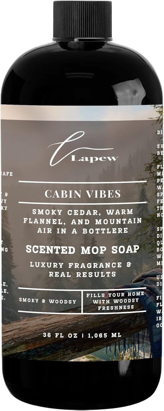 Luxury Floor Cleaner, Scented Mop Soap Concentrate | Hard Floor Cleaner for Tile, Vinyl, Laminate, LVP & Sealed Hardwood | Low-Foam, Streak-Free | 36 oz | Cabin Vibes