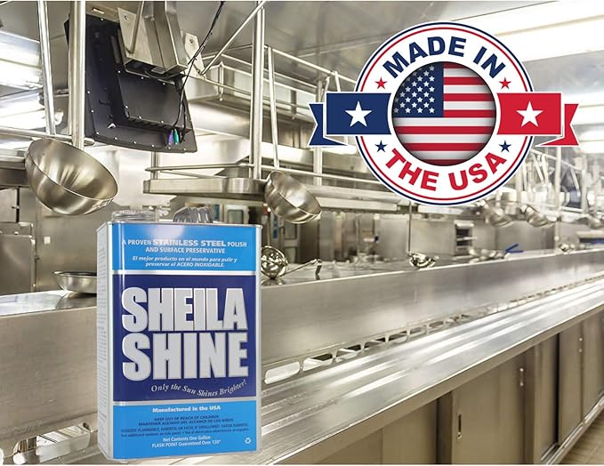 Sheila Shine 1 Gallon Stainless Steel Cleaner and Polish - Cleans, Polishes & Protects Kitchen Appliances, Refrigerators, Sinks, Ovens & Grills - Cleaner for Stainless Steel Appliances