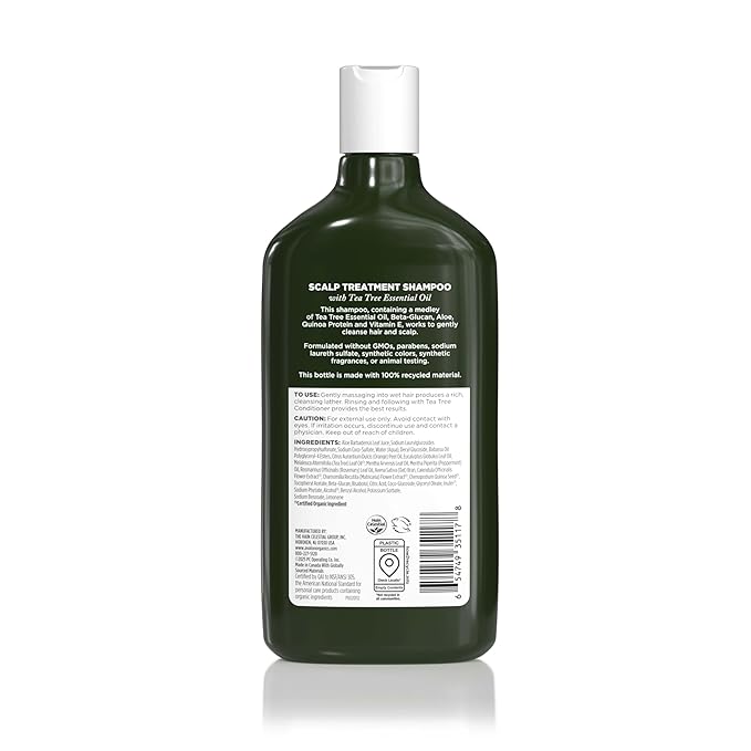 Avalon Organics Scalp Treatment Tea Tree Shampoo, Encourages Scalp Well-Being and Leaves Hair Soft, 11 Fluid Ounces