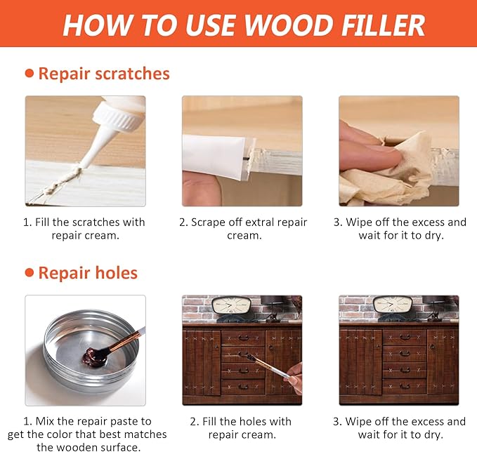Wood Furniture Repair Kit, 18 Colors Wood Filler Putty, Hardwood Laminate Floor Repair Kit Touch Up Paint Restore Scratch, Cracks, Discoloration for Furniture, Door, Cabinet, Floor, Table Surface
