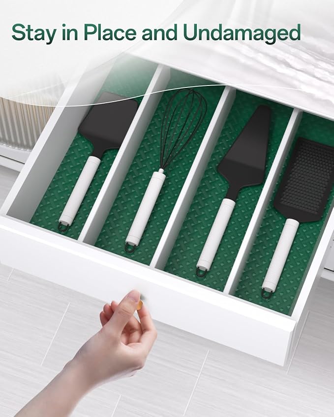 Shelf and Drawer Liner for Kitchen Cabinet, Non-Adhesive 18in x 240in Waterproof Contact Paper Refrigerator Liners Thickened Durable EVA Material Non Slip Mat for Dresser Cupboard Pantry Protector