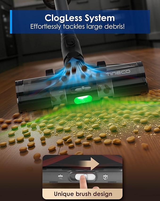 Tineco Pure ONE Station 5 Pro Cordless Vacuum, Automatic Dust Collection, 200AW Powerful Suction, ZeroTangle Brush, Up to 100 Minutes Runtime, Stick Vacuum Cleaner for Pet Hair, Carpet & Hard Floor