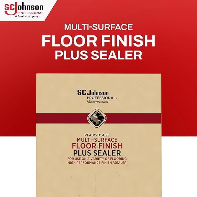 SC Johnson Professional Ready-To-Use Multi-Surface Floor Finish Plus Floor Sealer, 5 Gallon Bag-In-Box, for Professional Use Only