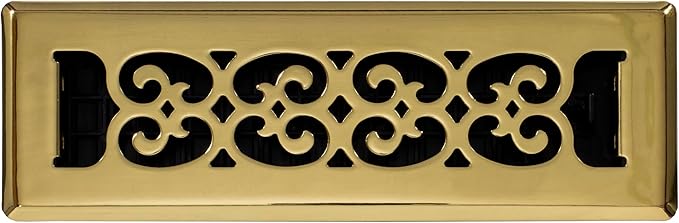 Decor Grates SPH210 Floor Register, 2x10, Polished Brass Finish