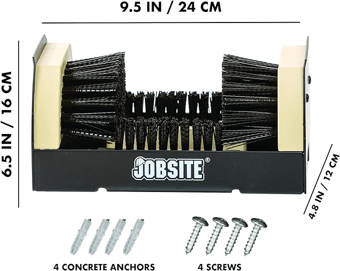 JobSite The Original Boot Scrubber - All Weather Industrial Shoe Cleaner & Scraper Brush - 2 Pack