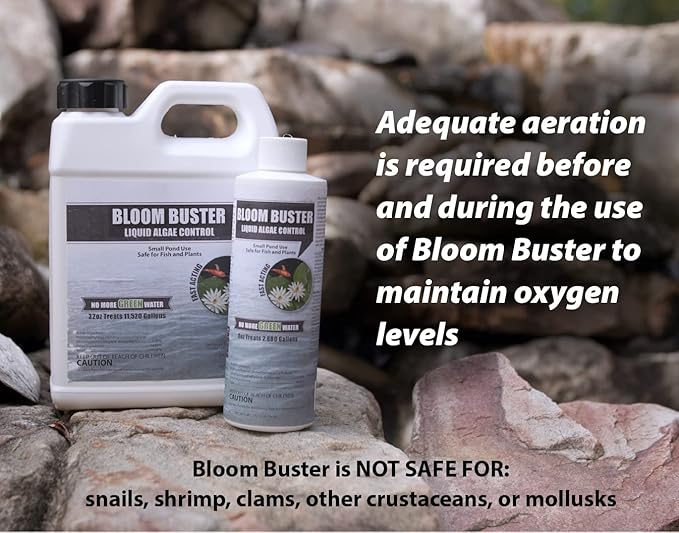 Bloom Buster Pond Algae Control - 64oz - Fast Acting Algaecide, Use in Fountains & Outdoor Ponds Containing Koi & Other Fish - EPA Registered