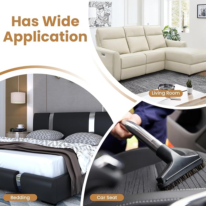 4Pcs Vacuum Attachments, 5.9 Inch Floor Brush 1-1/4 to 1-3/8 Inch Adapter, 25mm & 36mm Shop Round Dust Brushes for Standard Hose