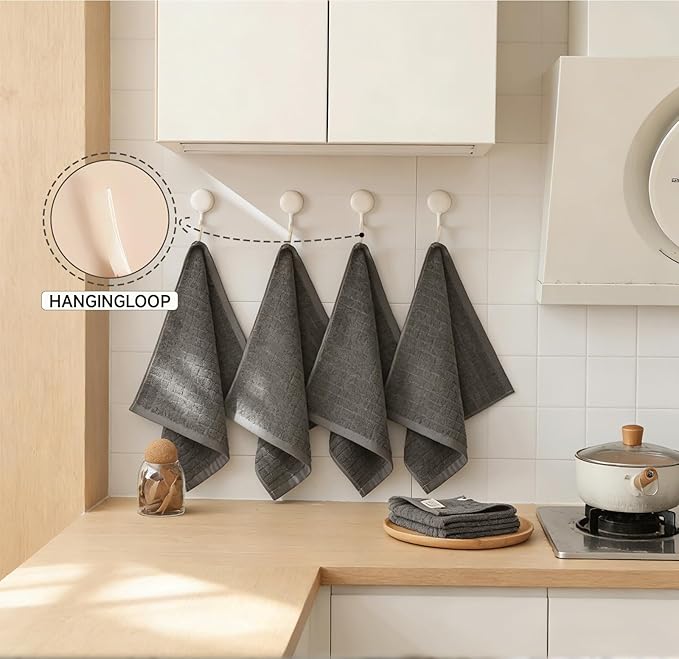 100% Cotton Kitchen Dish Cloths Set (8 Pack) – 13 x 13 Inches Ultra Soft Absorbent Dish Towels for Washing Dishes Scrubbing Dish Cloths Sets