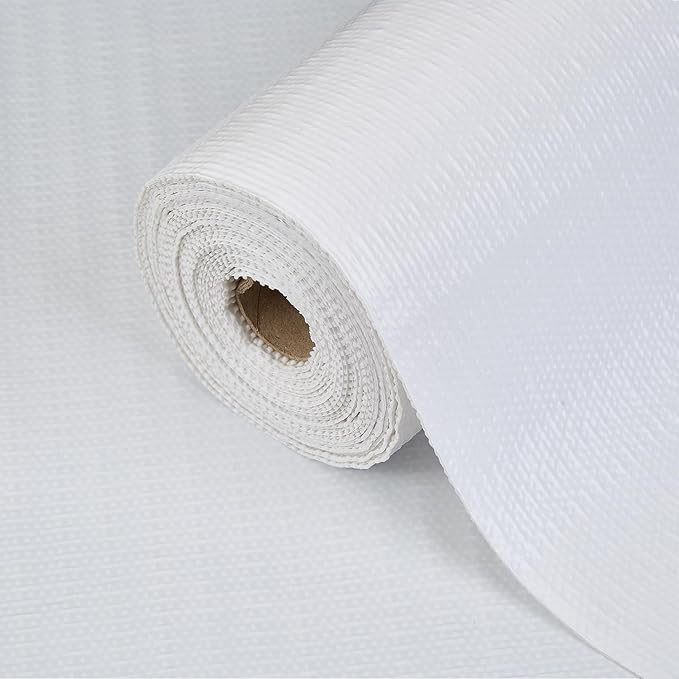 Drawer Shelf Liner for Kitchen Cabinets, Non Adhesive Slip Resistant Shelf Paper Easy to Clean, Strong Grip Thickened Waterproof Washable Mats for Pantry Shelves Cupboard Dresser(White, 24 in x 30 FT)
