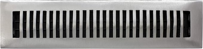 Decor Grates LA214-NKL 2-Inch by 14-Inch Aluminum Floor Register, Nickel