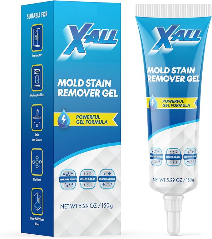 X-ALL Mold Stain Remover - Heavy Duty Mold Stain Cleaner for Bathroom Grout, Tile, Shower, Washing Machine Seal - 150g