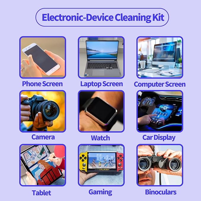 2 Pcs Car Screen Cleaner Accessories, Hatstart Electronic Touch Screens Cleaning Kit for LCD Display TV Laptop Computer Tablet PC Flat Screens, Works with iPhone iPad MacBook Pro, Blue