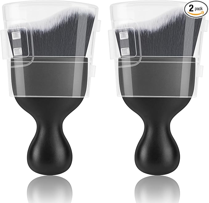 2 PCS Car Interior Detailing Brush, Auto Car Dusting Brushes, Soft Bristles Duster Removal Cleaning Tool for Dashboard Interior, Exterior, Skylight, Leather, Dust Brush, Black & White