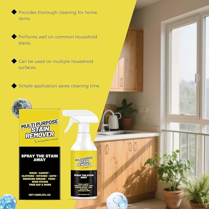 Alien Power Spray,Multi-Purpose Stain Remover -A powerful cleaner for kitchens, floors, toilets, and cars.Effectively removes hard water stains, yellowing, rust, and stubborn residues（120ml）