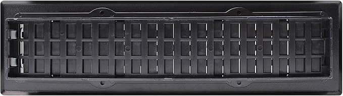 Decor Grates AJH212-BLK Oriental Floor Register, 2x12 Inches, Textured Black
