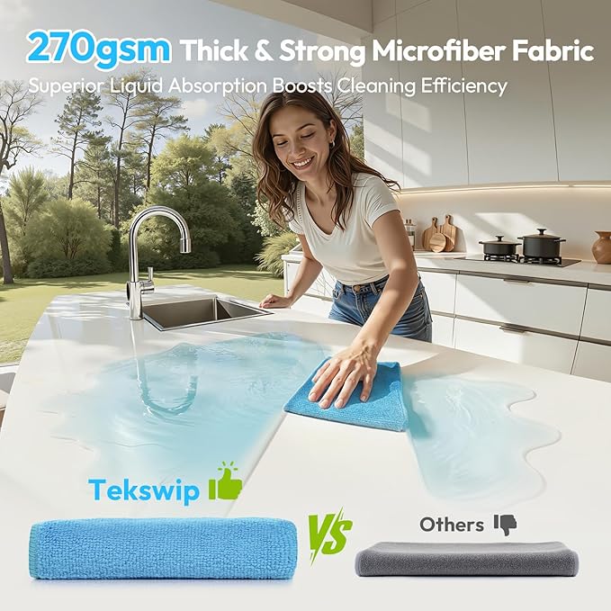 Microfiber Cleaning Cloth 12"X12" 24 Pack Colour Lint Free Microfiber Towels for Cars-Extra Thick, Streak-Free, Fast Absorbent - Reusable Multi-Purpose Housekeeping Rags for Cars