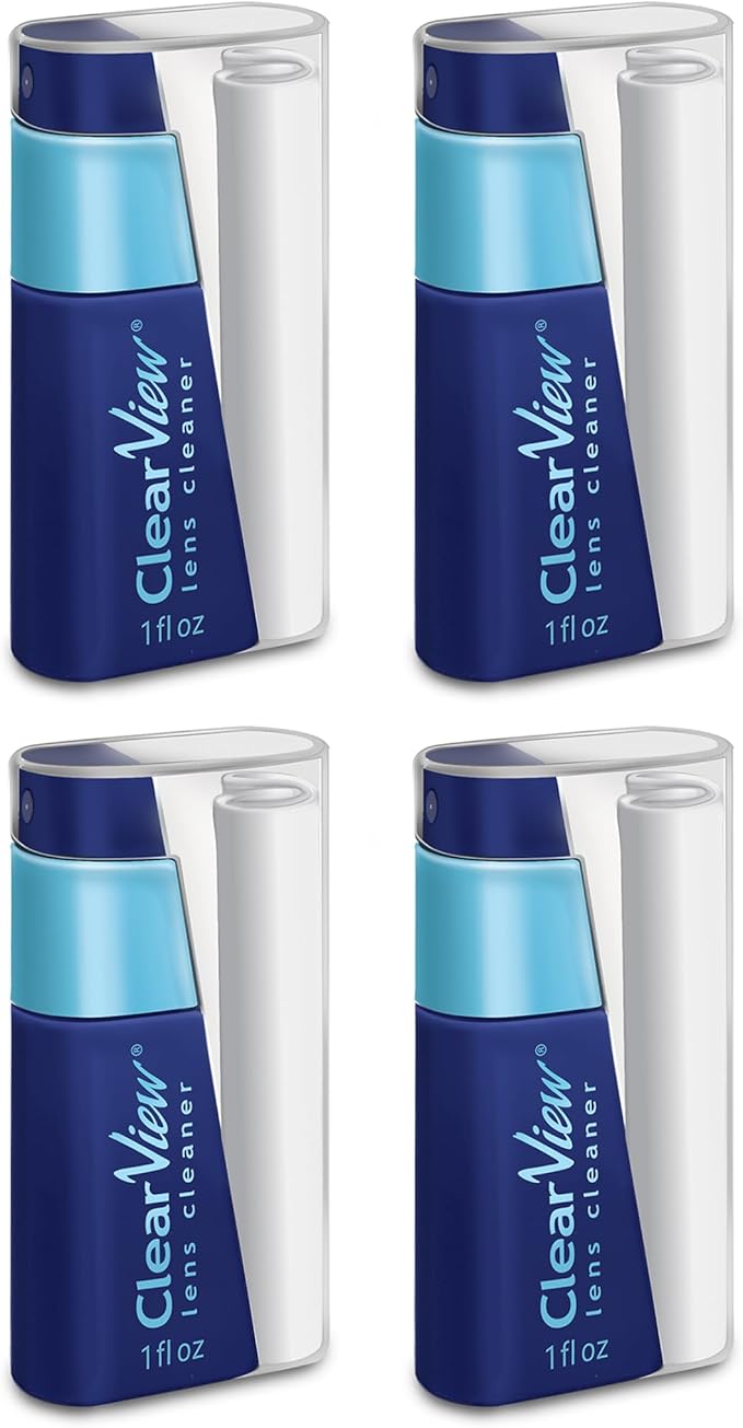 Clear View Portable Lens Cleaner Kit – Travel Size with Premium Cleaning Solution, Refillable Spray + Microfiber Cloth, Safe for All Lenses, Compact & On-the-Go